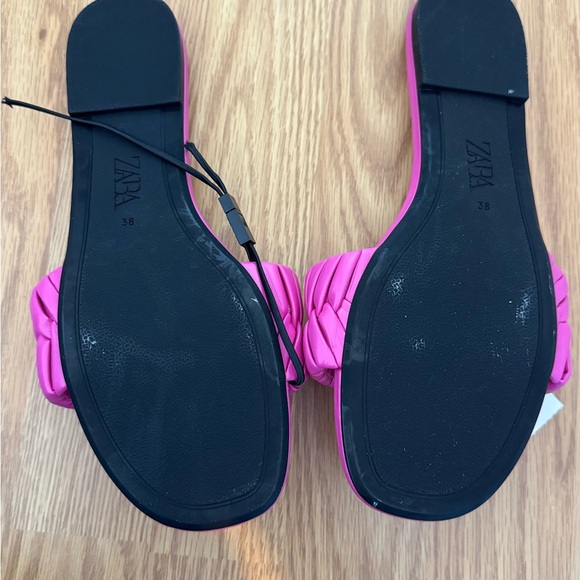 Zara Vibrant Pink Slide Sandals - Picture 5 of 6